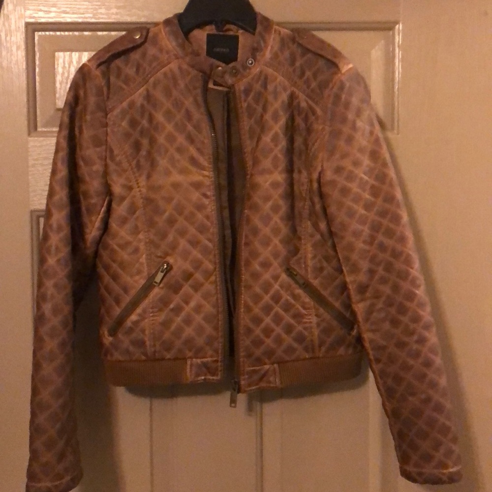Leather motorcycle jacket